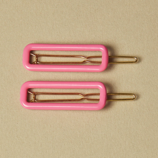 Neon Pink Madeline Barrette Set