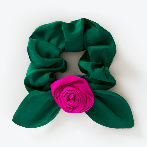 Fuchsia Ella Scrunchie - Silk