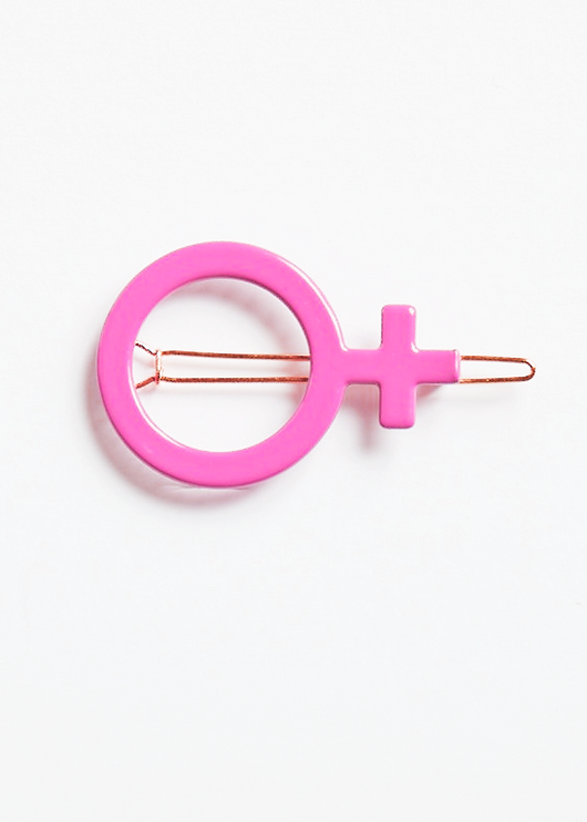 Neon Pink Lady Barrette - Imperfect