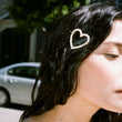 Amelie Pearl Heart Barrette