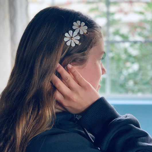 Flower Hair Side Set with Hair Pin and Big Brass Daisy – rachelpfeffer