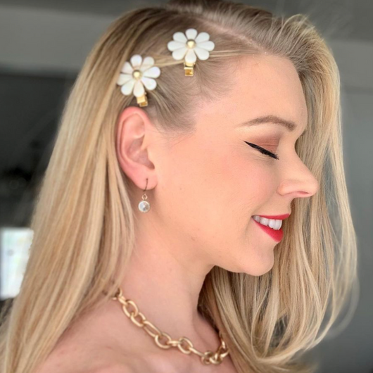 Flower Hair Side Set with Hair Pin and Big Brass Daisy – rachelpfeffer